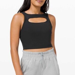 Lululemon LA Front Cut-Out Crop Tank- black